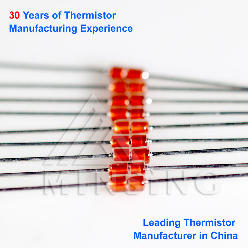 MF58 Axial Glass-Sealed NTC Thermistor, 100K ± 1% Presisi Tinggi, B3990